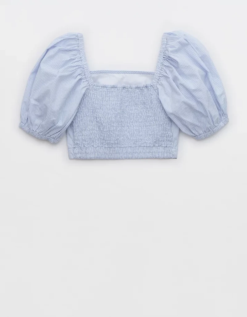 Aerie Puff Sleeve Square Neck Top