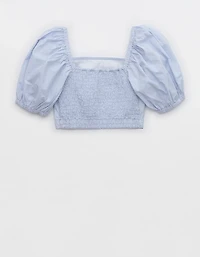 Aerie Puff Sleeve Square Neck Top