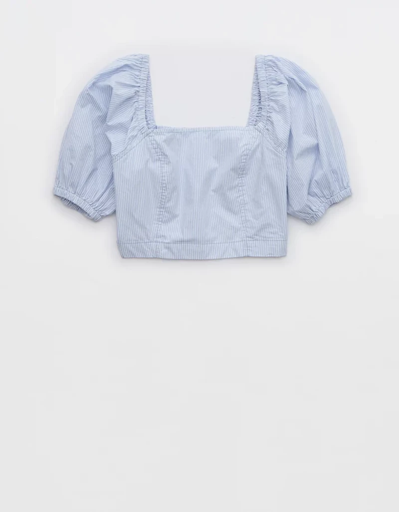 Aerie Puff Sleeve Square Neck Top