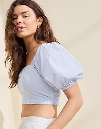 Aerie Puff Sleeve Square Neck Top