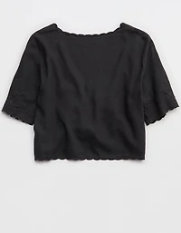 Aerie Cropped Cinch Front Top