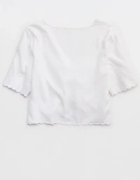Aerie Cropped Cinch Front Top