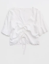Aerie Cropped Cinch Front Top