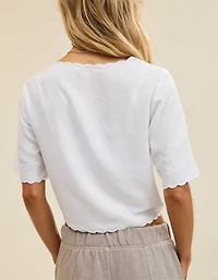 Aerie Cropped Cinch Front Top