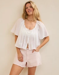 Aerie Woven Button Blouse