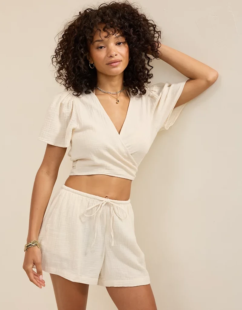 Aerie Day-Off Wrap Top