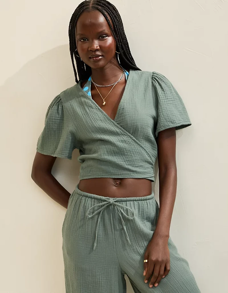 Aerie Day-Off Wrap Top