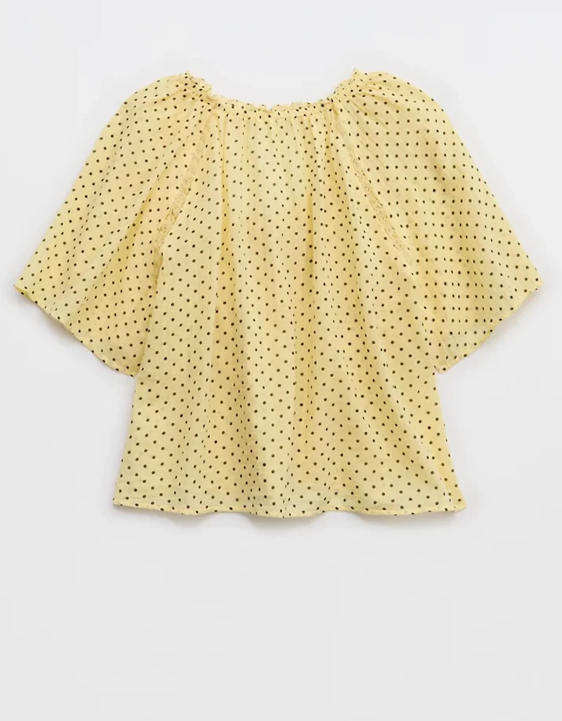 Aerie Woven Button Blouse