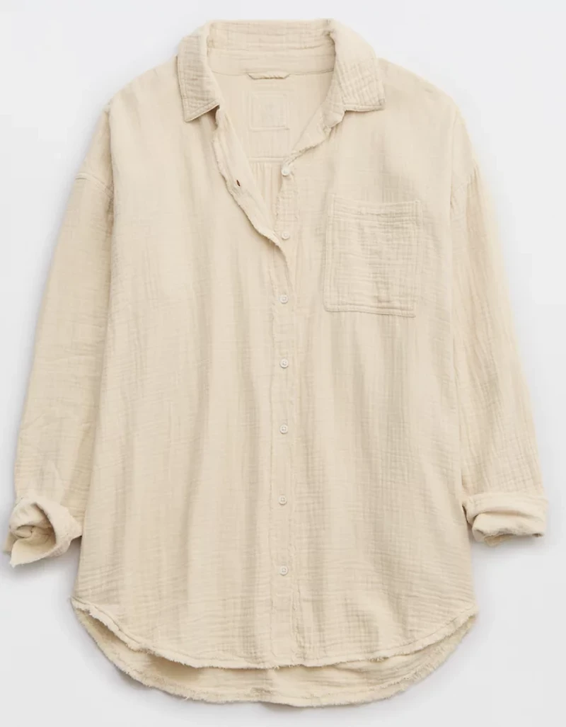 Aerie Gauzy Coverup Shirt