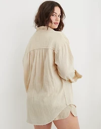 Aerie Gauzy Coverup Shirt