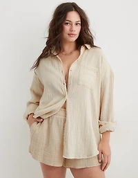 Aerie Gauzy Coverup Shirt
