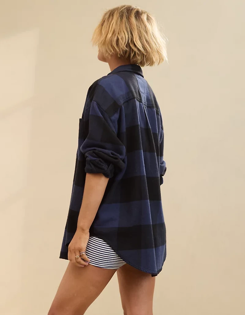 Aerie Anytime Fave Flannel Button Down Shirt