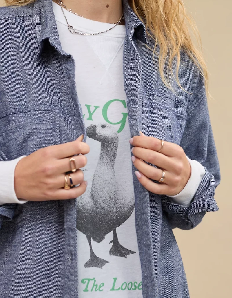 Aerie Anytime Fave Twill Shirt