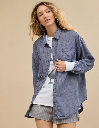Aerie Anytime Fave Twill Shirt