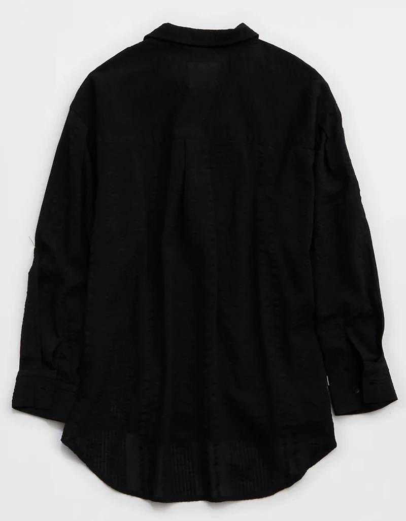 Aerie Seersucker Coverup Shirt