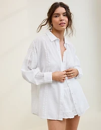 Aerie Seersucker Coverup Shirt