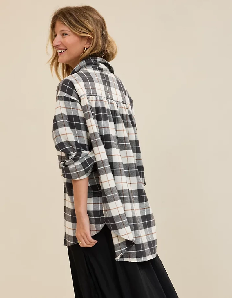 Aerie Anytime Fave Flannel Button Down Shirt
