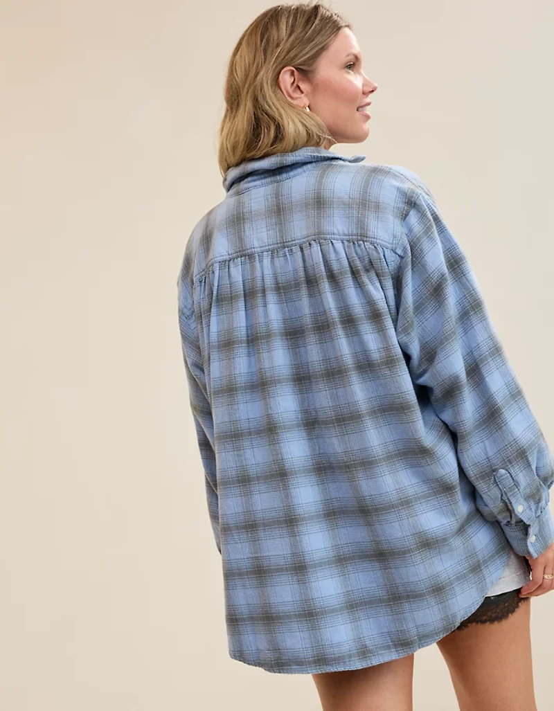 Aerie Anytime Fave Flannel Button Down Shirt