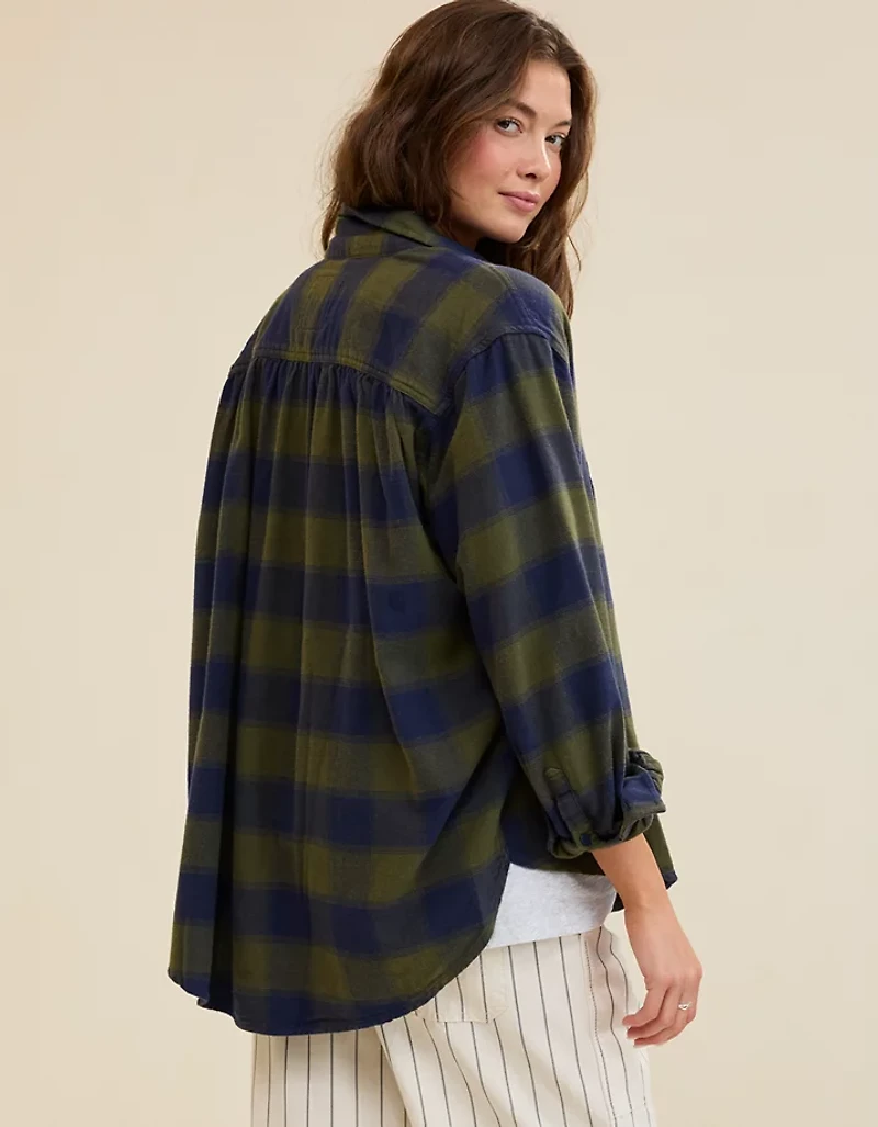 Aerie Anytime Fave Flannel Button Down Shirt