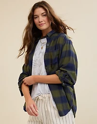 Aerie Anytime Fave Flannel Button Down Shirt