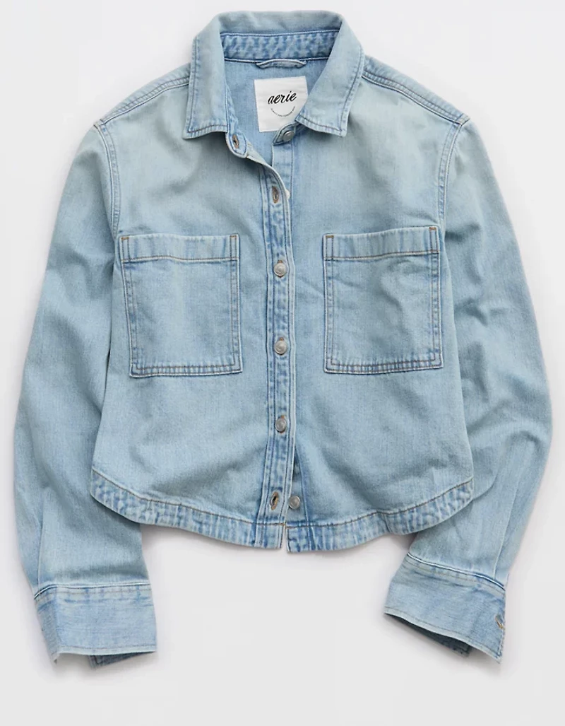 Aerie Cropped Buttondown Shirt