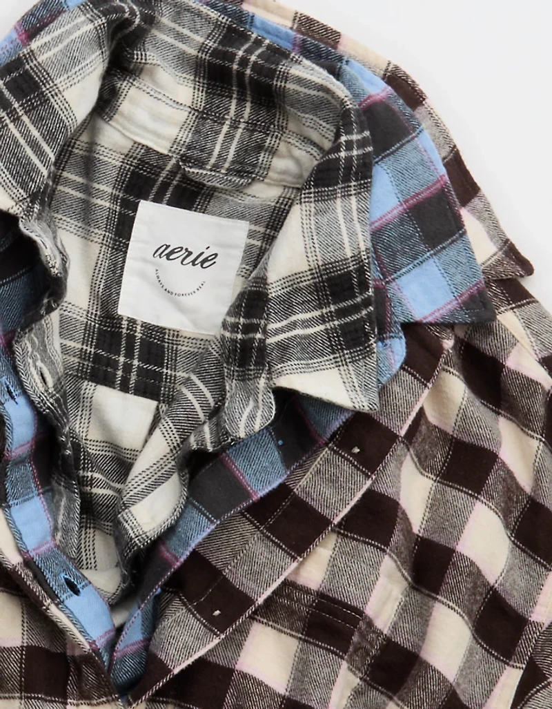 Aerie Anytime Fave Flannel Button Down Shirt