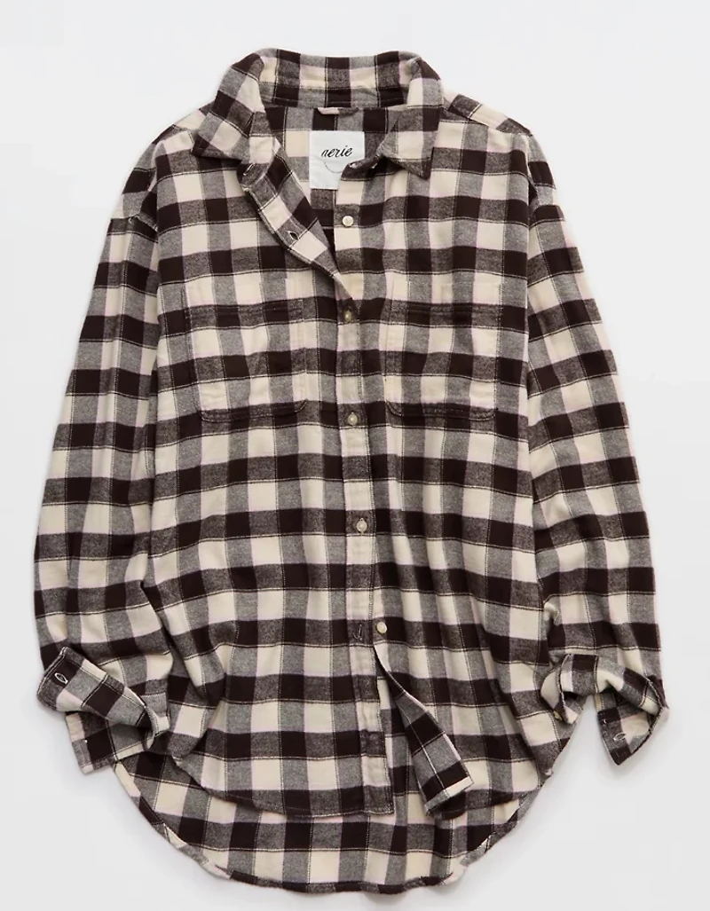 Aerie Anytime Fave Flannel Button Down Shirt