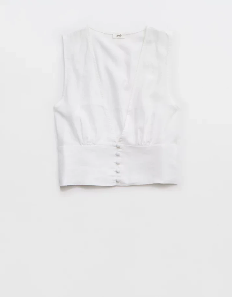 Aerie Linen Blend Vest