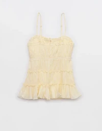 Aerie Tie Front Tiered Tank Top