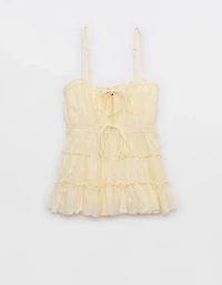 Aerie Tie Front Tiered Tank Top