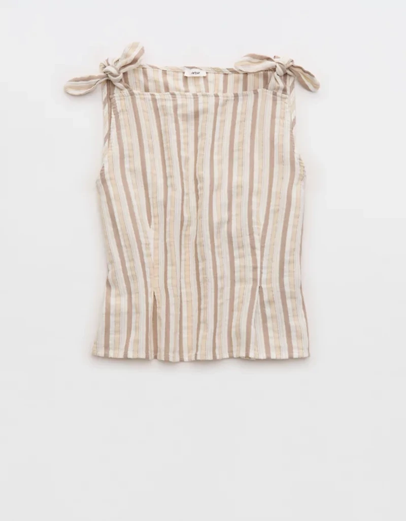 Aerie Day-Off Shoulder Tie Top