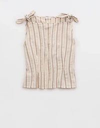 Aerie Day-Off Shoulder Tie Top