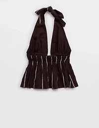 Aerie Tie Front Halter Top