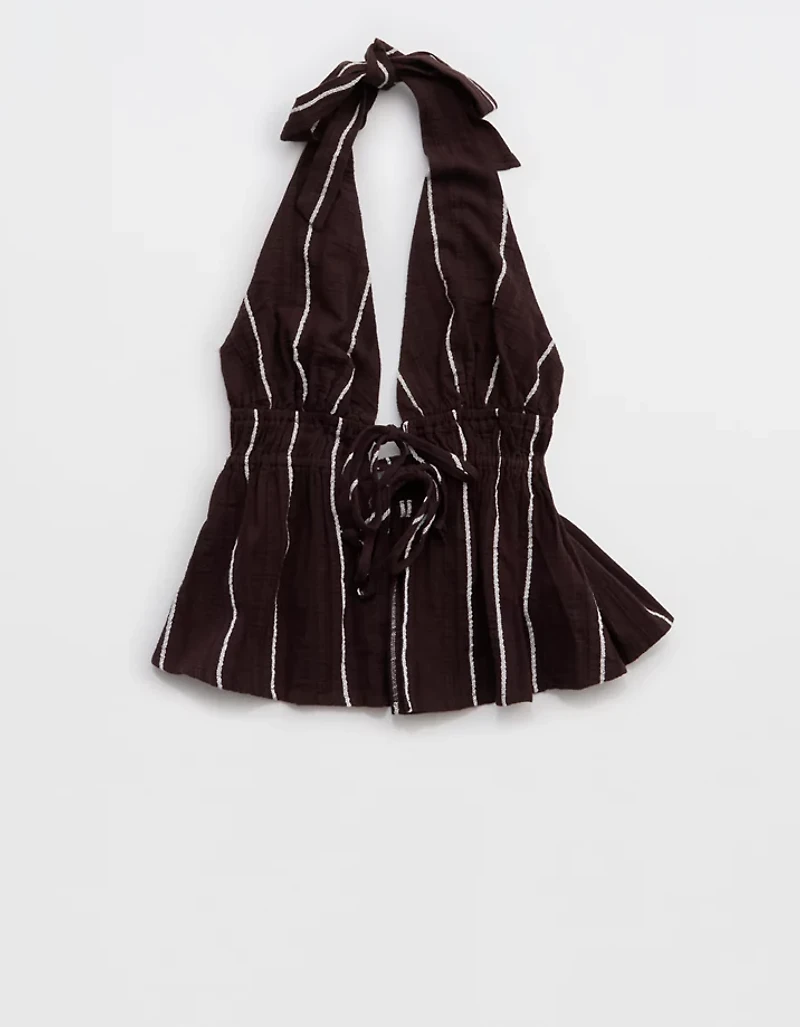 Aerie Tie Front Halter Top