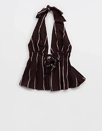 Aerie Tie Front Halter Top
