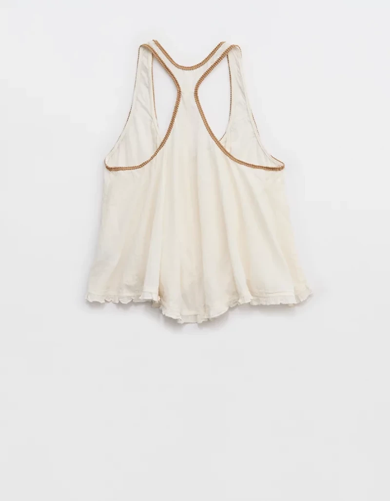 Aerie Woven Scoop Neck Tank Top