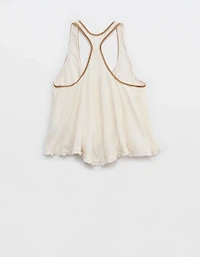 Aerie Woven Scoop Neck Tank Top