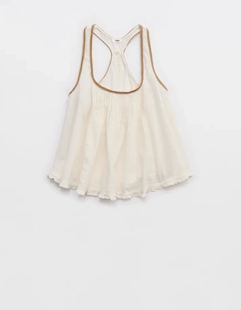 Aerie Woven Scoop Neck Tank Top