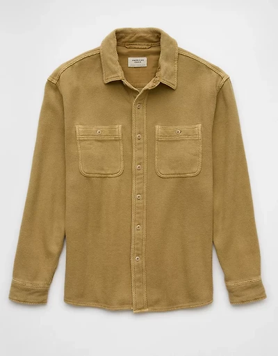 AE Textured Solid Flannel Shirt