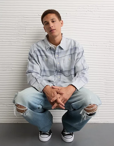 Chemise en flanelle texturée AE