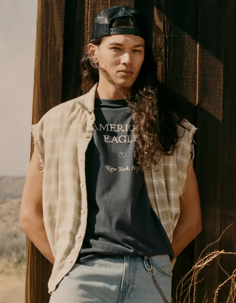 AE Boxy Lightweight Flannel Shirt