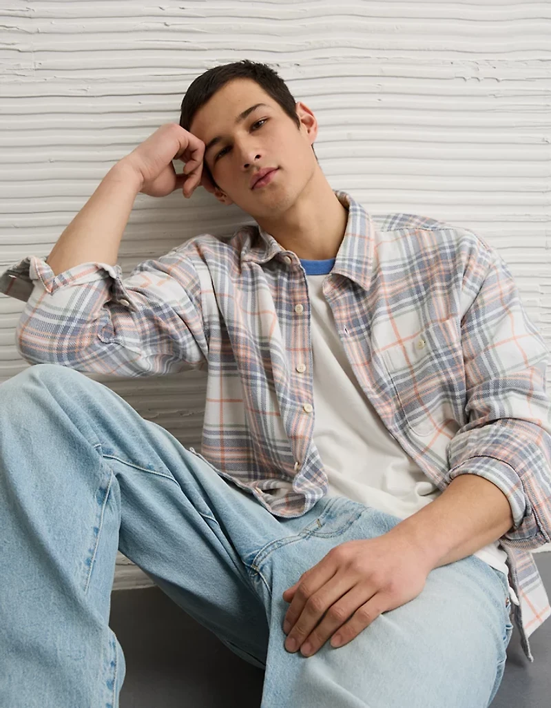 AE Boxy Lightweight Flannel Shirt