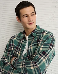 Chemise carrée en flanelle texturée AE