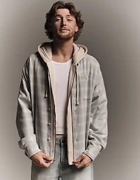 Chemise carrée en flanelle texturée AE