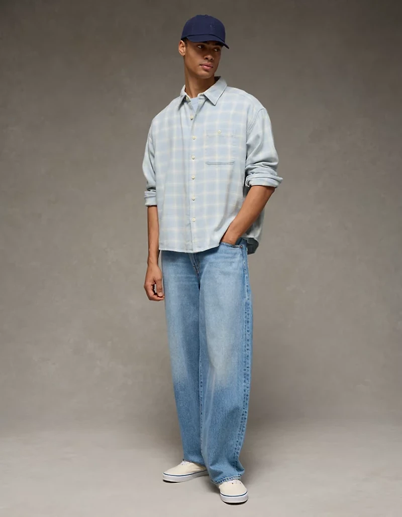 Chemise carrée en flanelle légère AE