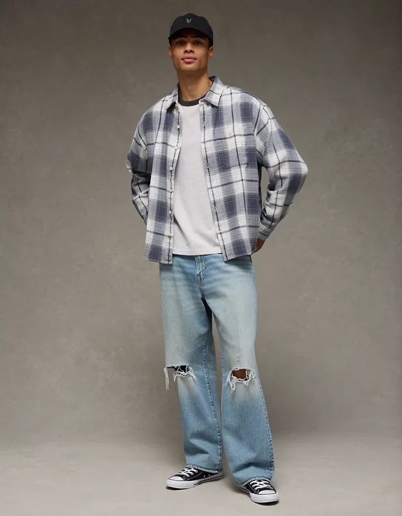 Chemise carrée en flanelle légère AE