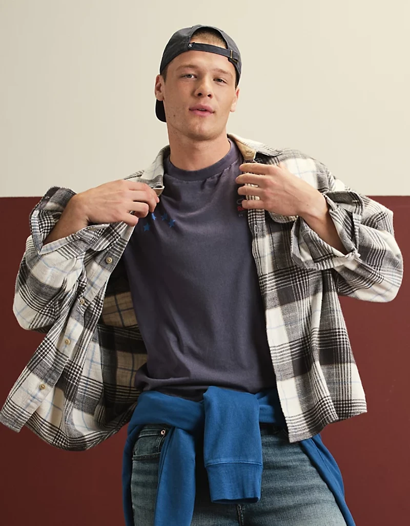 AE Boxy Flannel Shirt