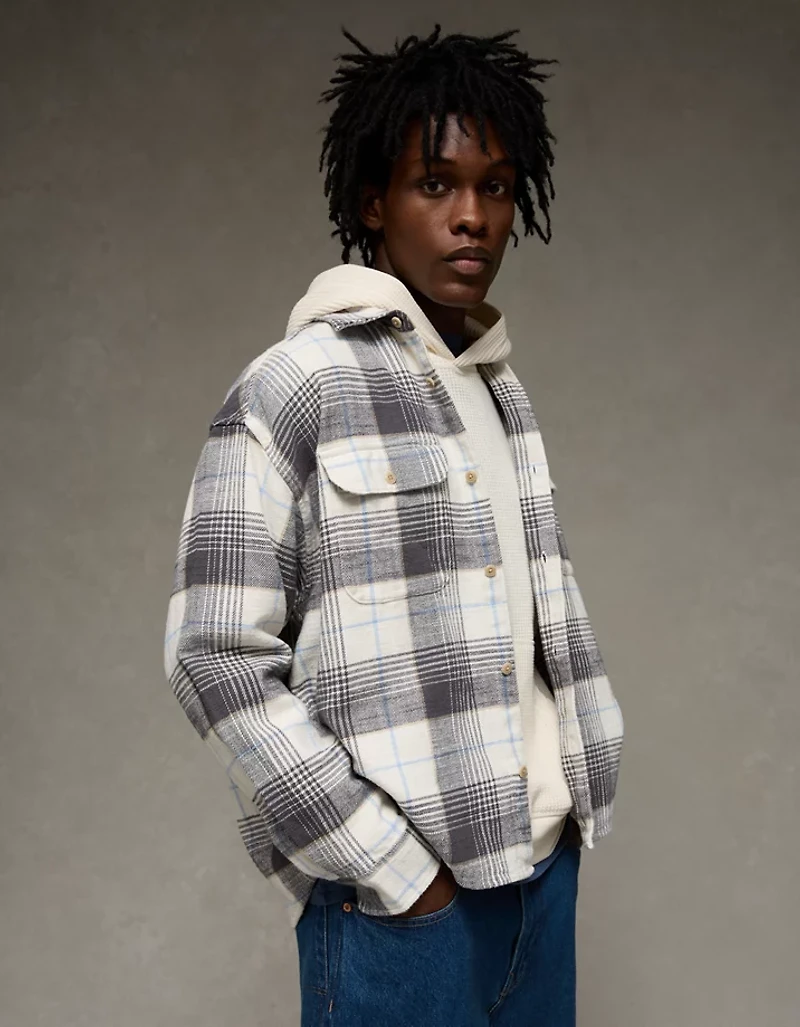 AE Boxy Flannel Shirt