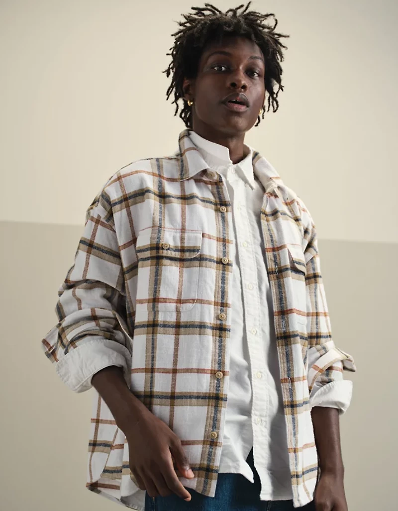AE Boxy Flannel Shirt