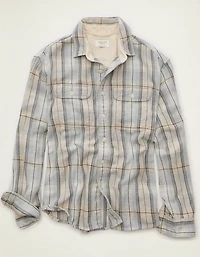 AE Relaxed Fit Textured Flannel Shirt